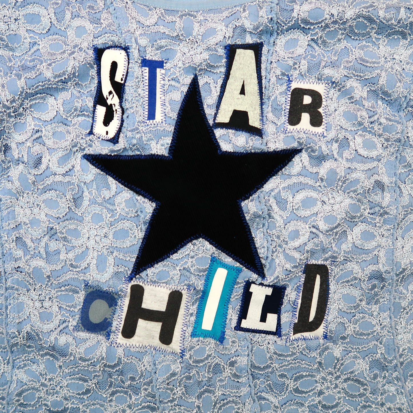 1OF1 “Star Child” Blue Lace Tank Top- XL