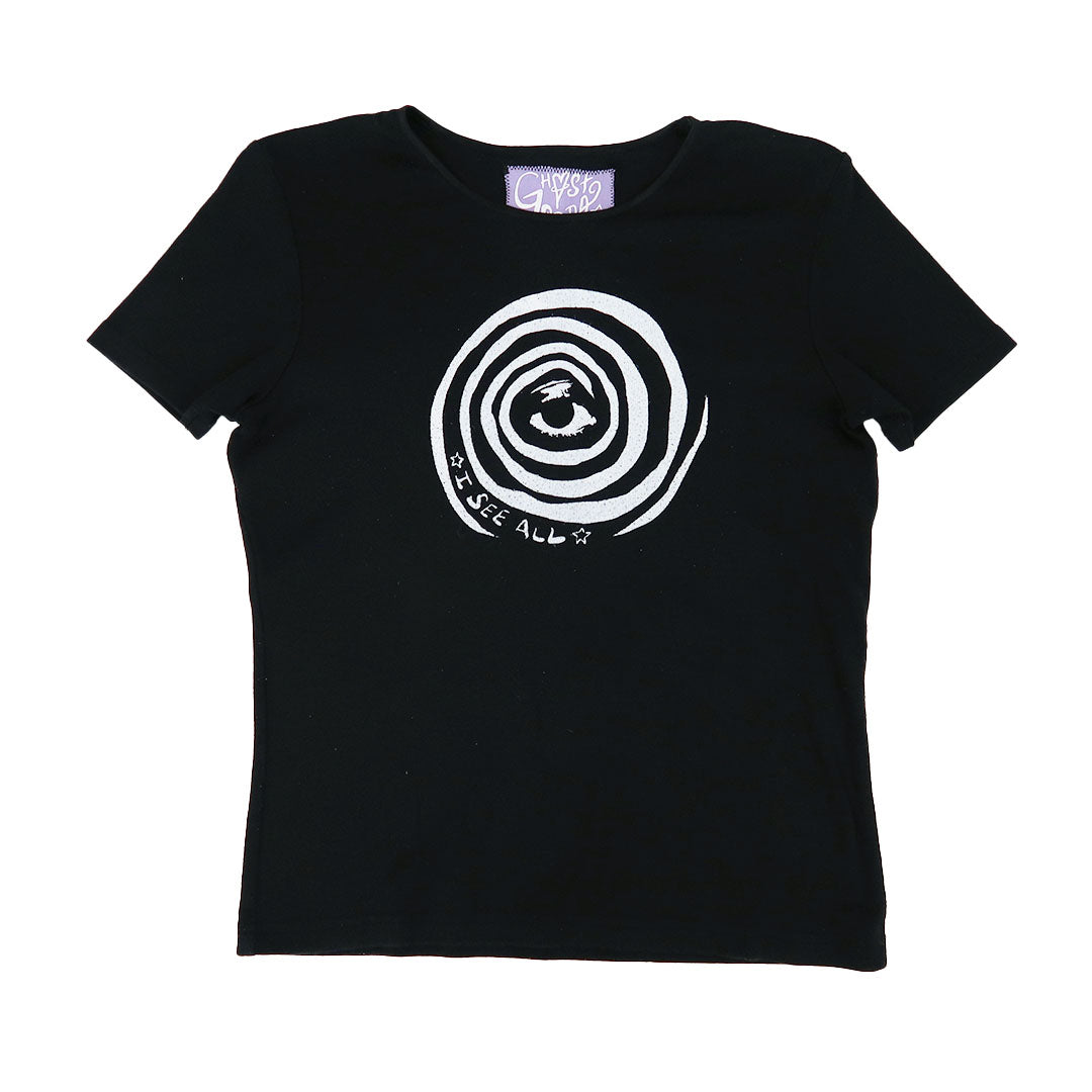 "I See All (Eye Spiral)" Black Tee - Medium
