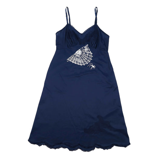 "COBWEB CLUB" Blue Slip Dress - Medium