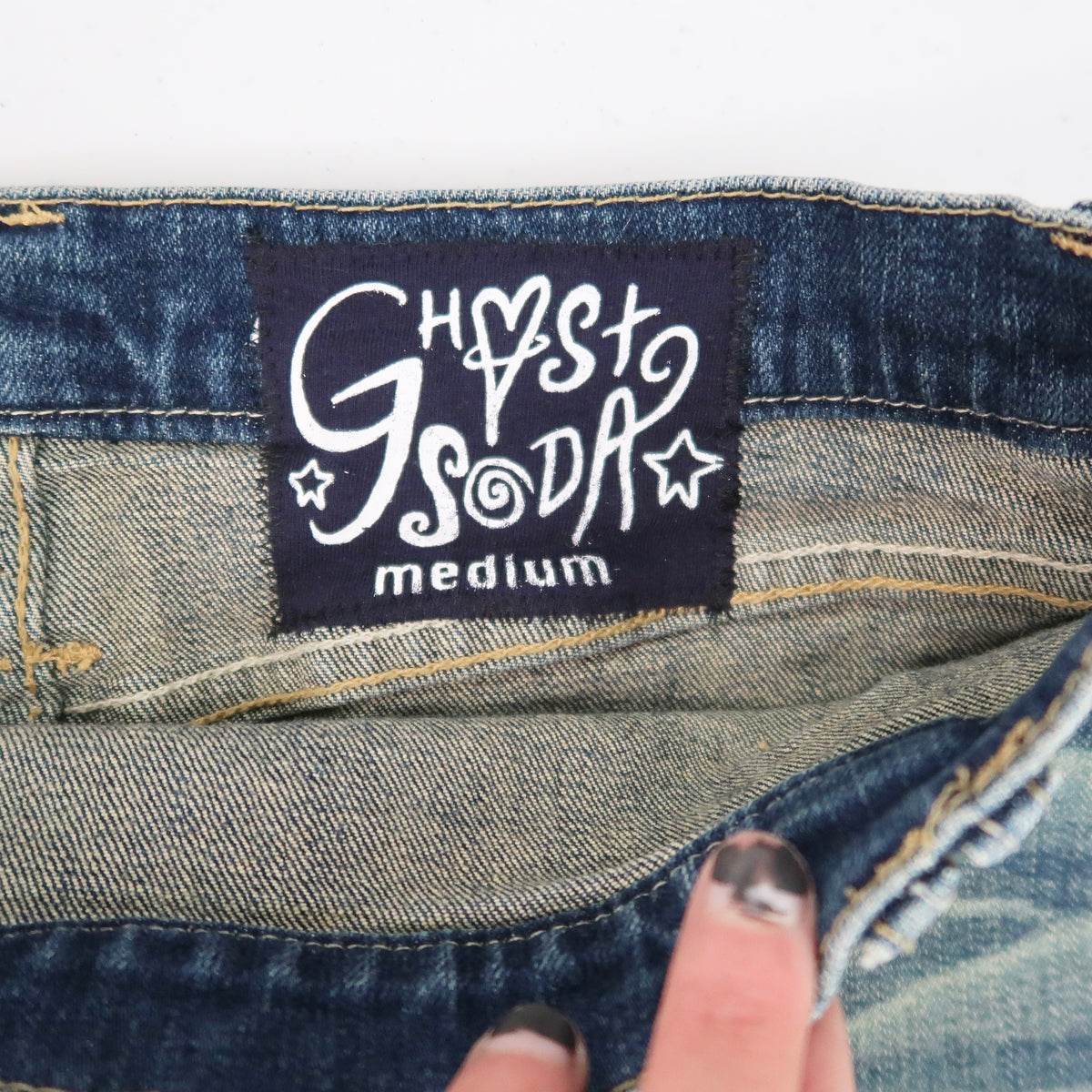 "Cobweb Club" Denim Skirt - Medium