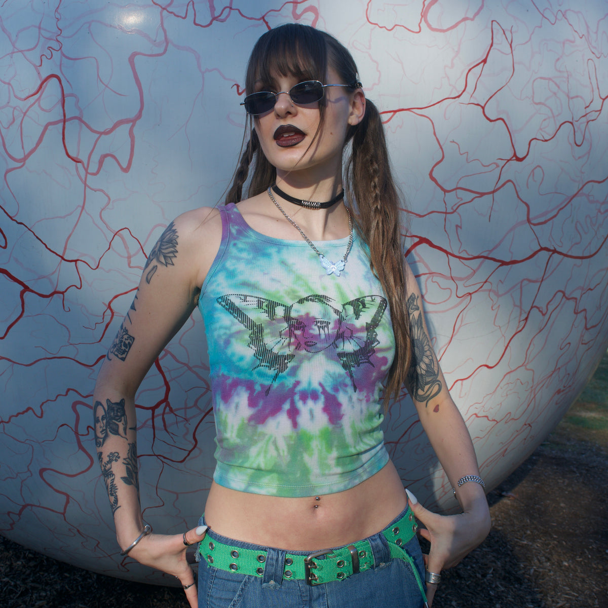"Weeping Butterfly" Tie Dye Tank - XS