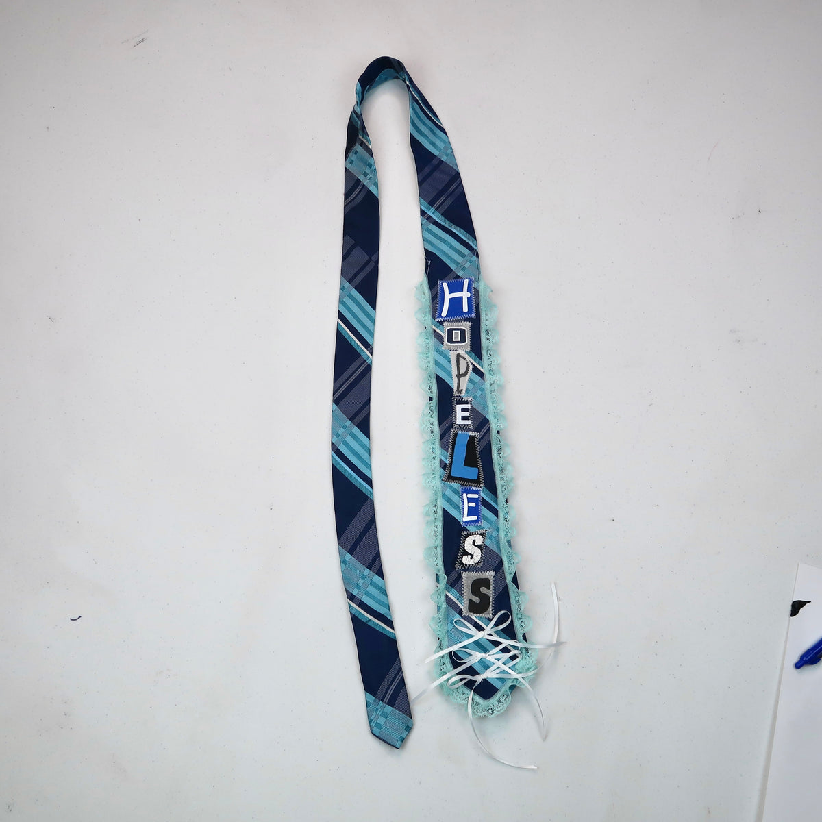 1OF1 “Hopeless” Blue Patchwork Tie