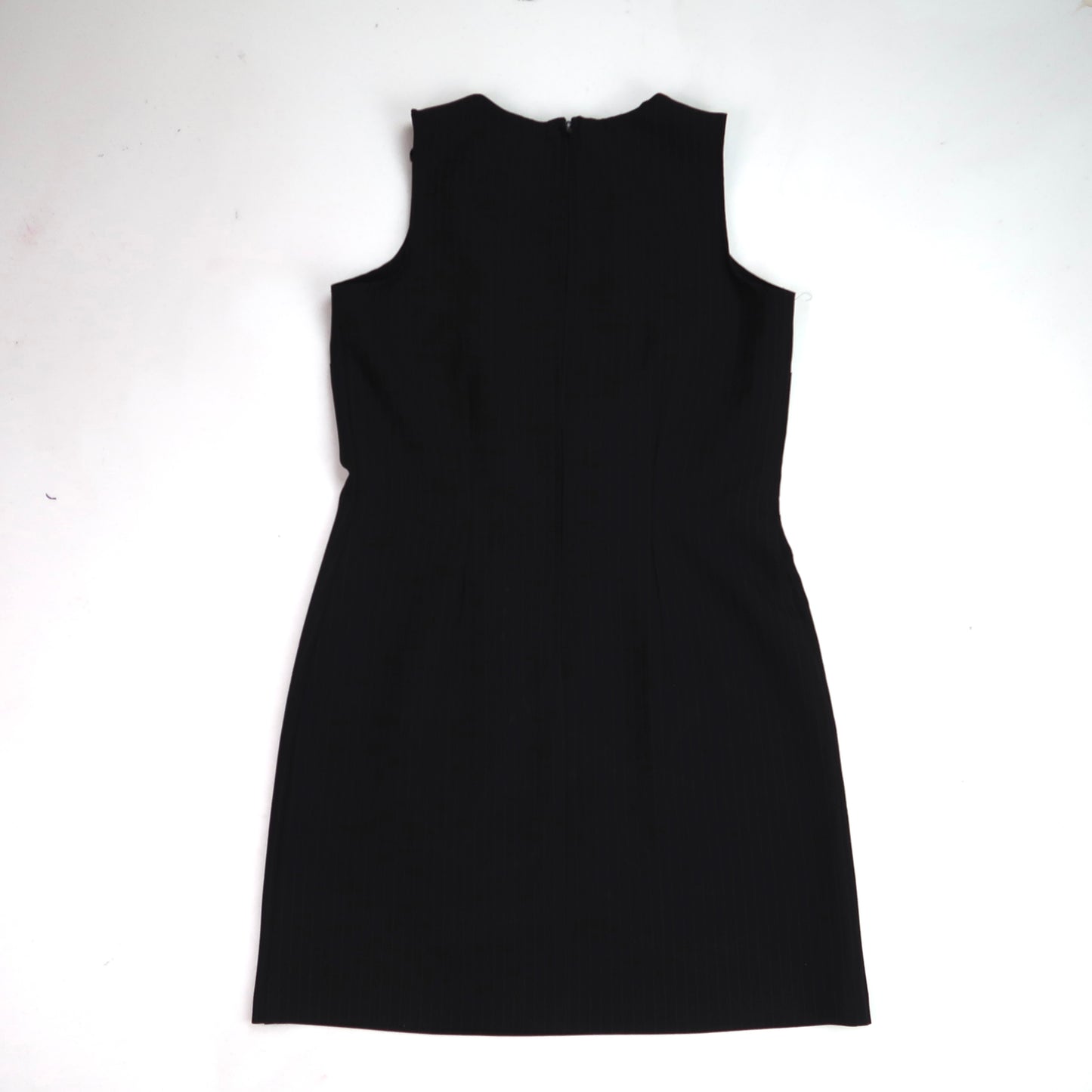 "I See All" (Eye Spiral) Black Pinstripe Dress - Medium