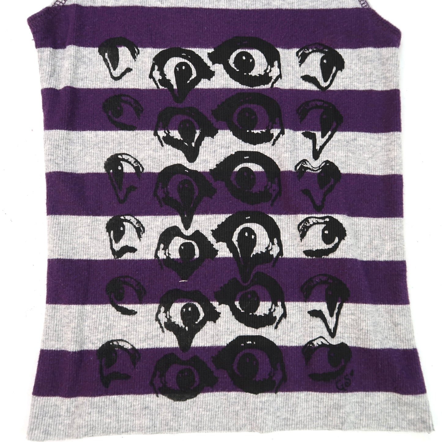 "Melted Visions" Purple Striped Tank - Small