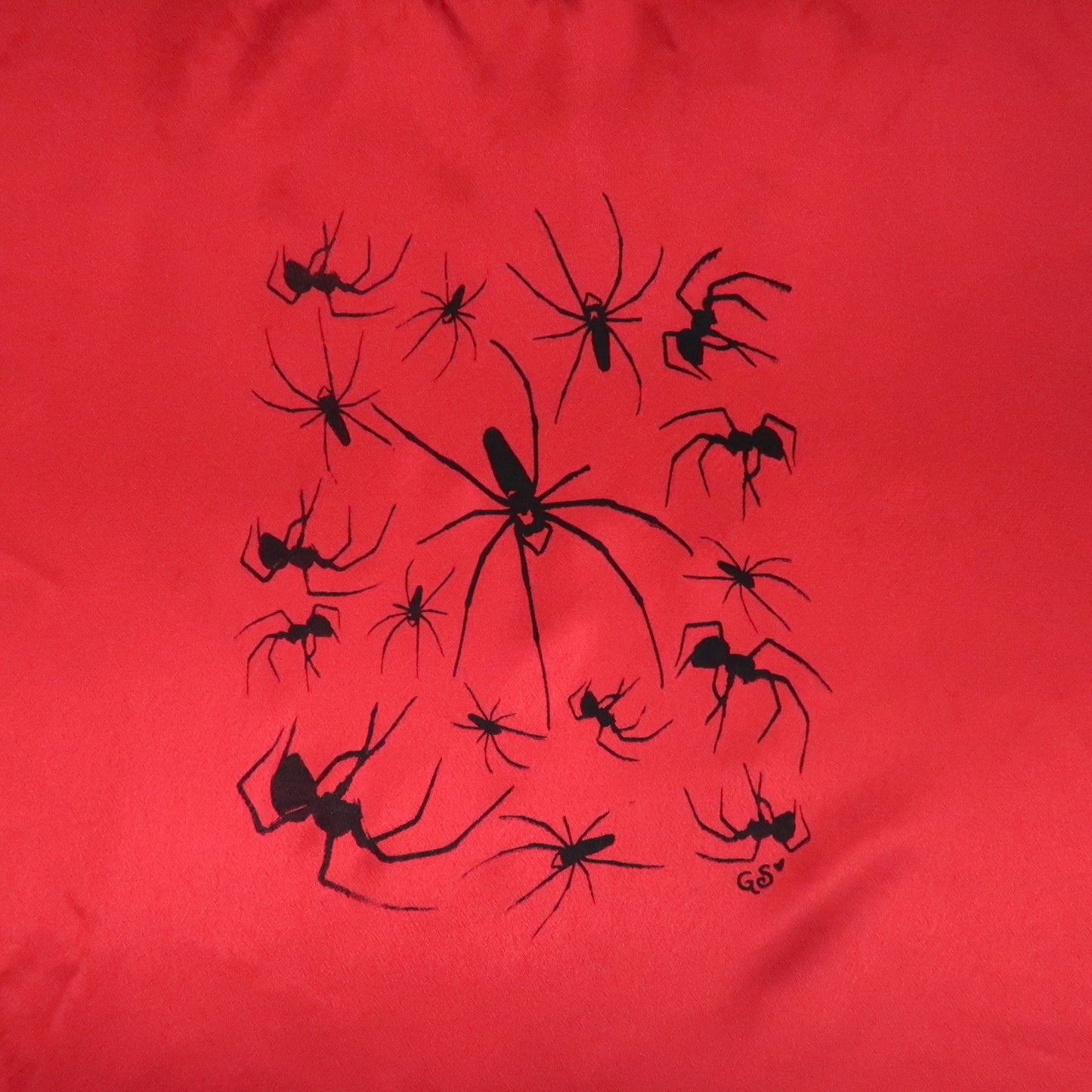"I Love Spiders" Red Satin Tank - XL