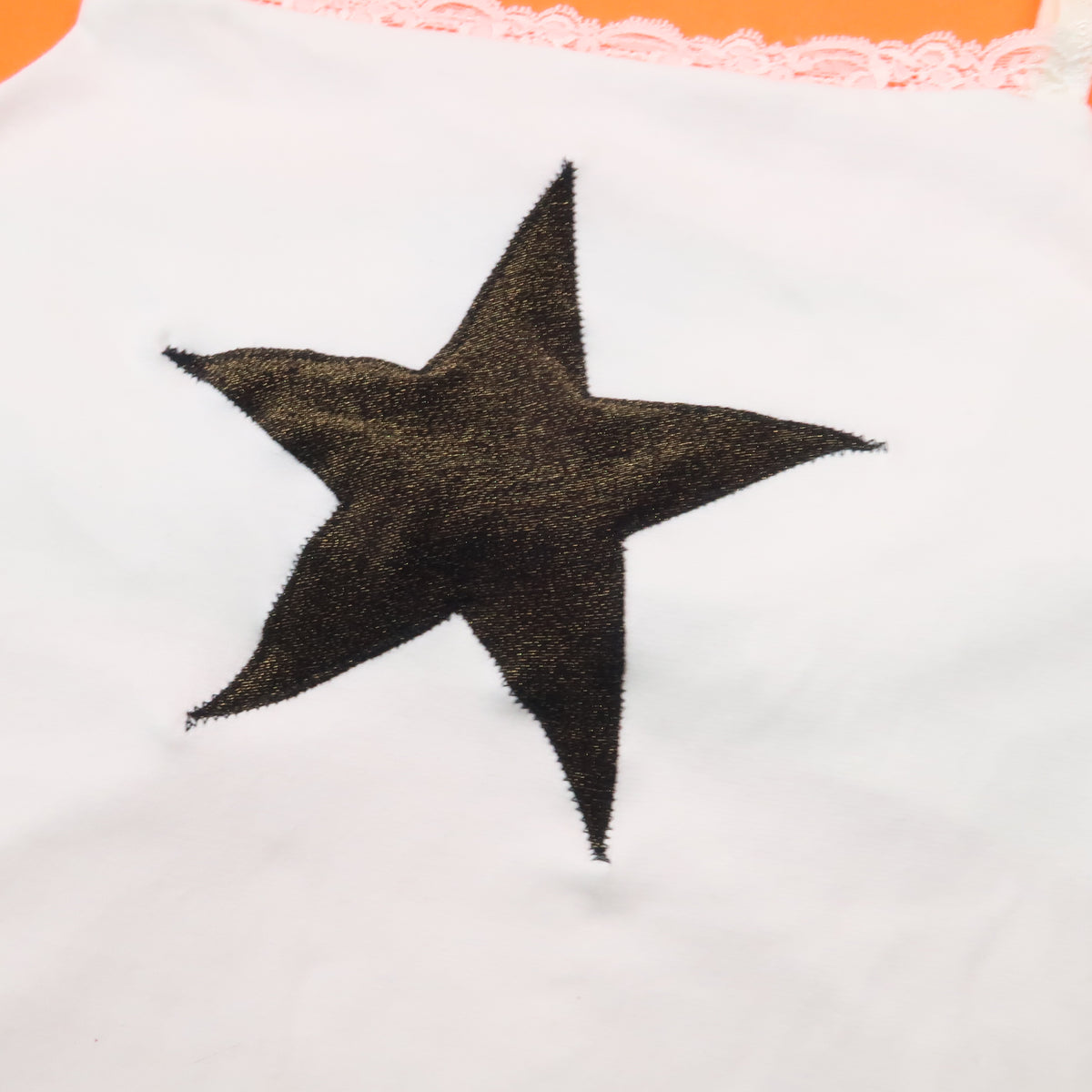 "I"M A STAR" White Lace Tank - Large