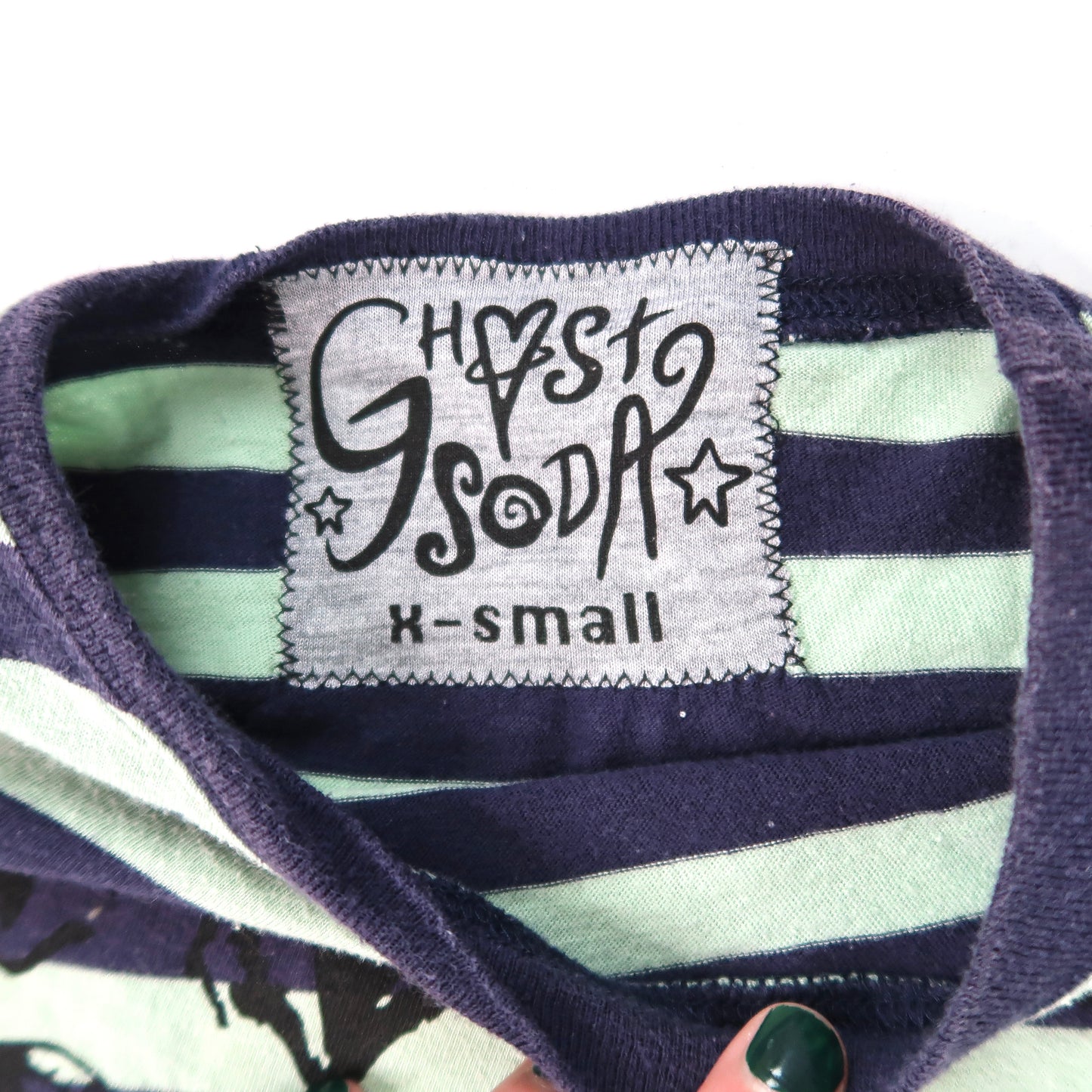 "Melted Visions" Striped Baby Tee - XS