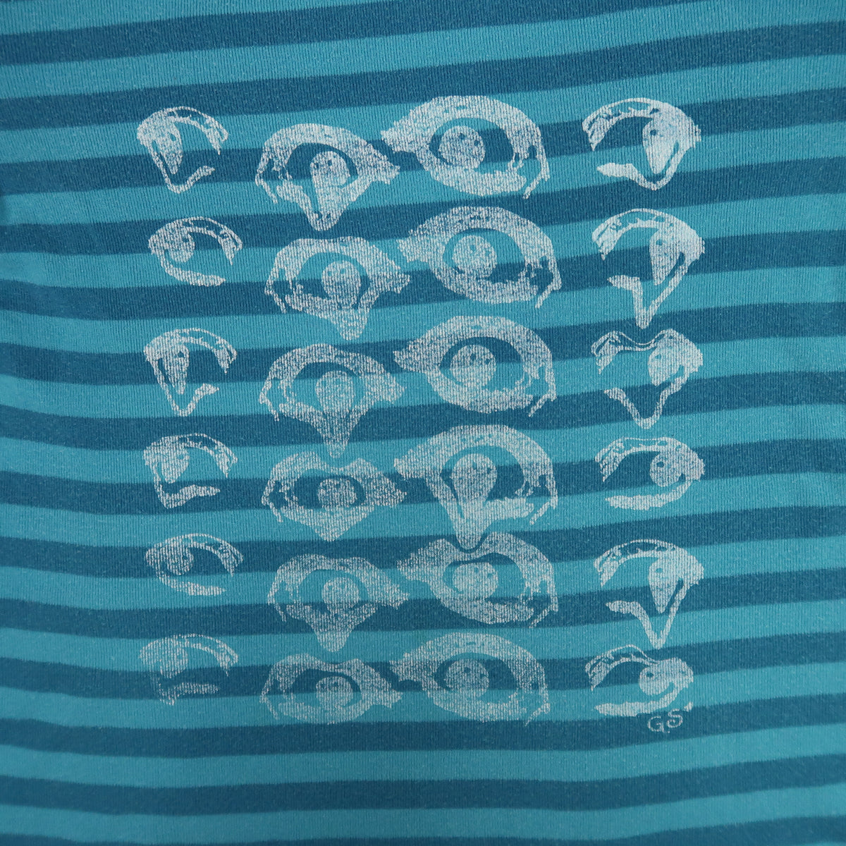 "Melted Visions: Blue Striped Long Sleeve - Medium