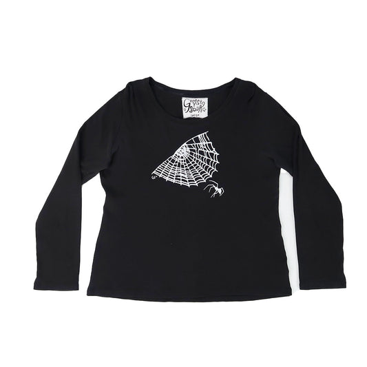 "Cobweb Club" Black Long Sleeve Shirt - Large
