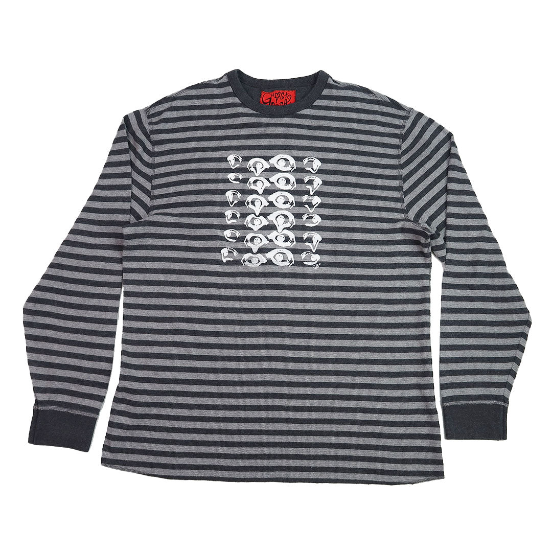 "Melted Visions” Striped Gray Thermal - XL