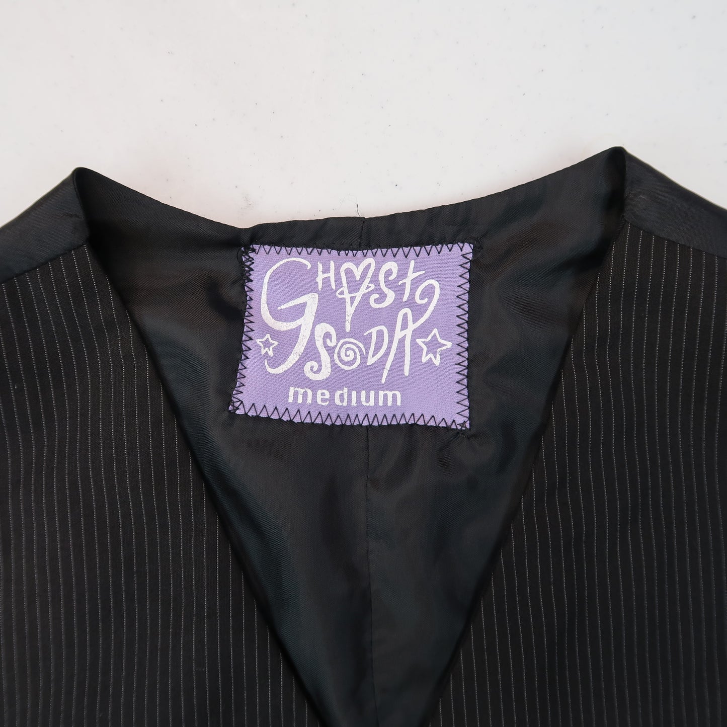“I See All" (Eye Spiral) Pinstripe Vest - Medium