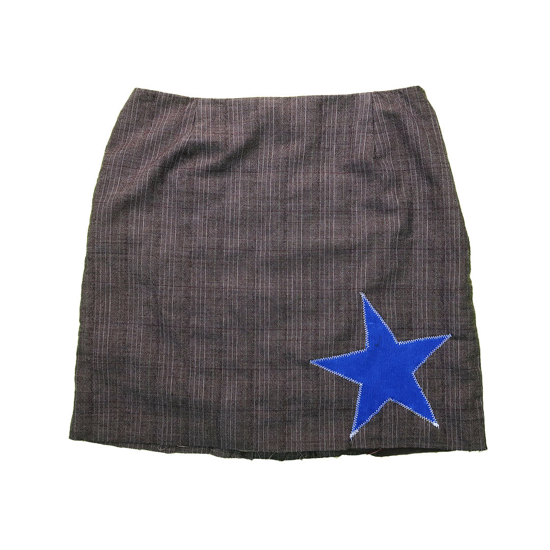 Plaid Star Patchwork Skirt - Medium