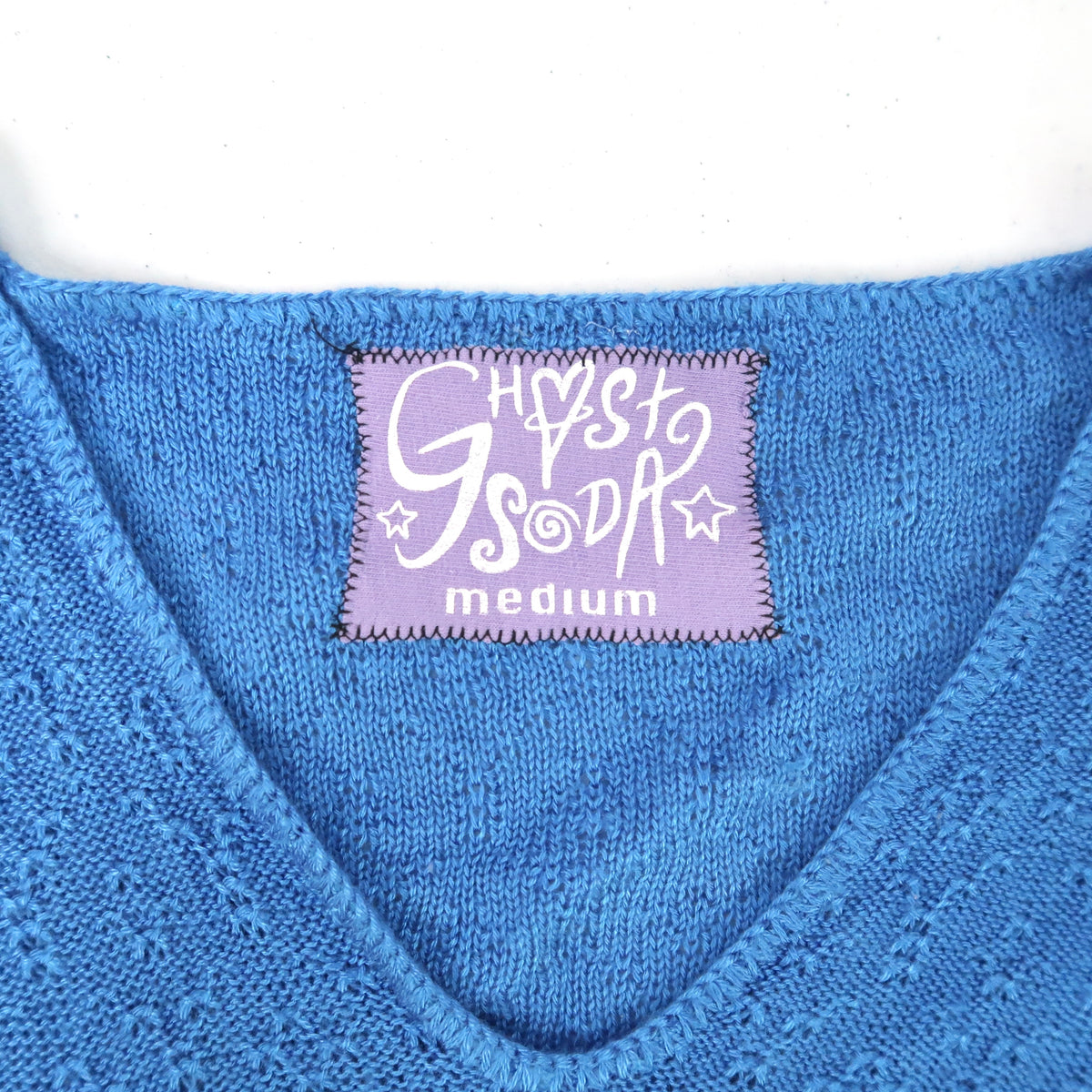 "Melted Visions" Blue Sweater Vest - Medium