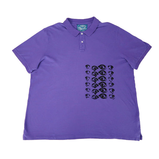 "Melted Visions" Purple Polo Shirt - 2XL