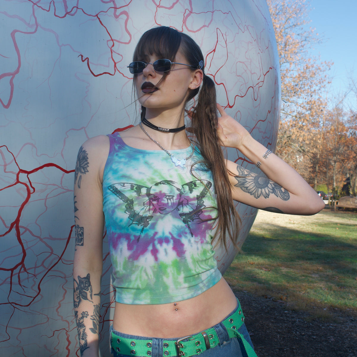 "Weeping Butterfly" Tie Dye Tank - XS