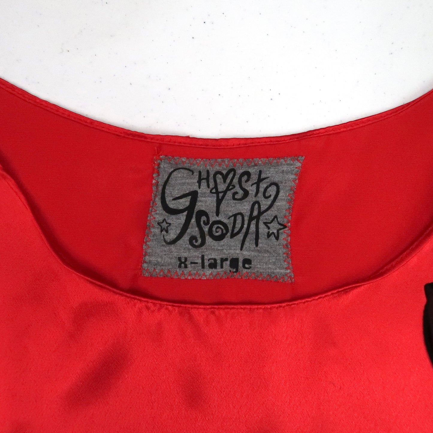 "I Love Spiders" Red Satin Tank - XL