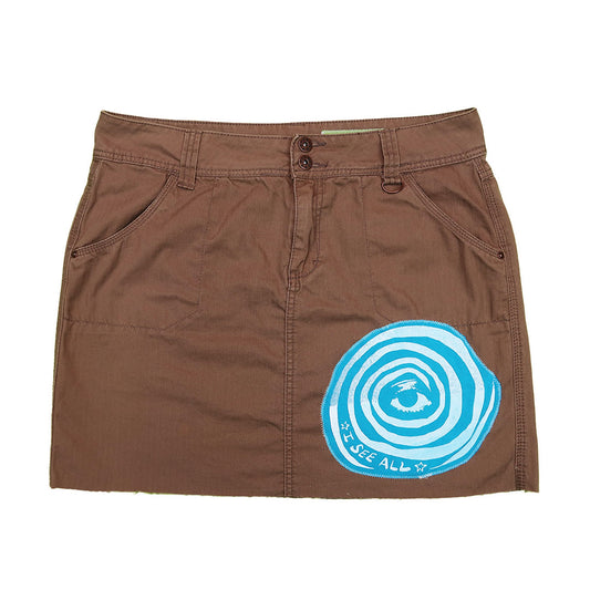 "I See All (Eye Spiral)" Brown Skirt - Medium
