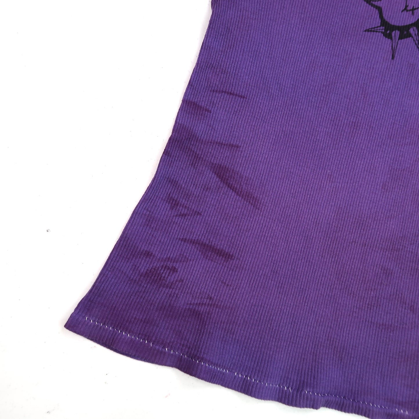 "Patches the Dog" Purple Ribbed Tank - Large