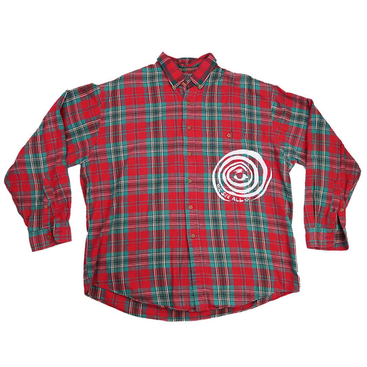 "I See All" (Eye Spiral) Red Flannel - XL