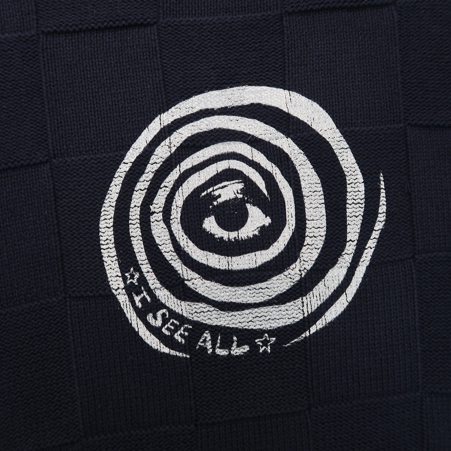"I See All (Eye Spiral)" Navy Blue Sweater - XXL