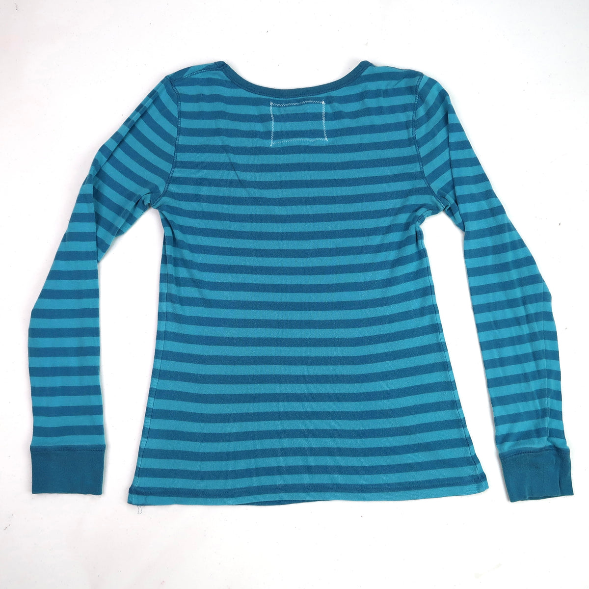 "Melted Visions: Blue Striped Long Sleeve - Medium