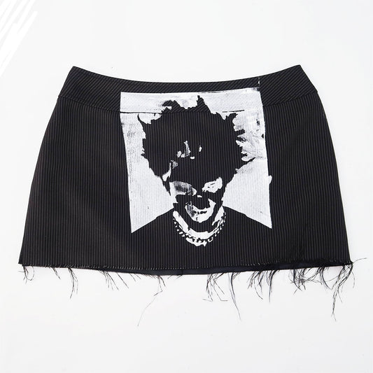 "ROBPAT SKIRT" Ghost Soda Pinstripe Skirt - Small