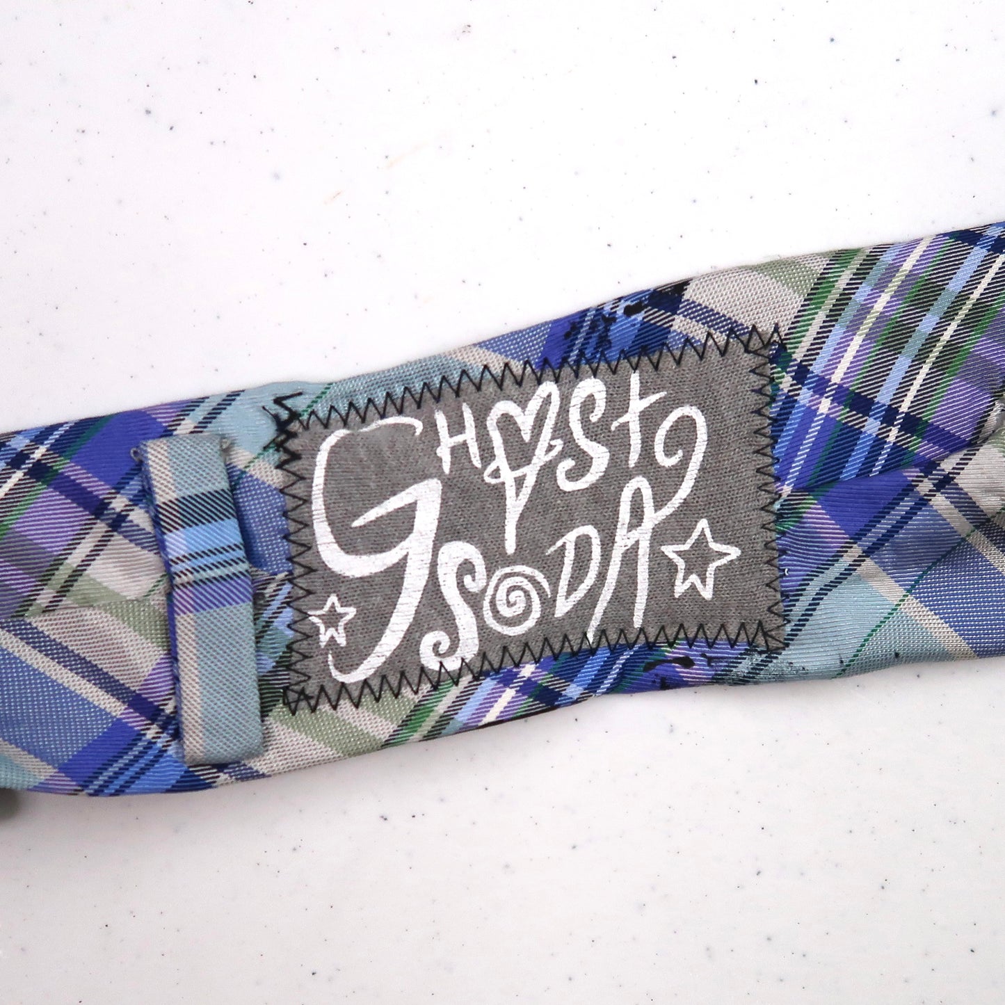"Weeping Butterfly" Blue Plaid Tie