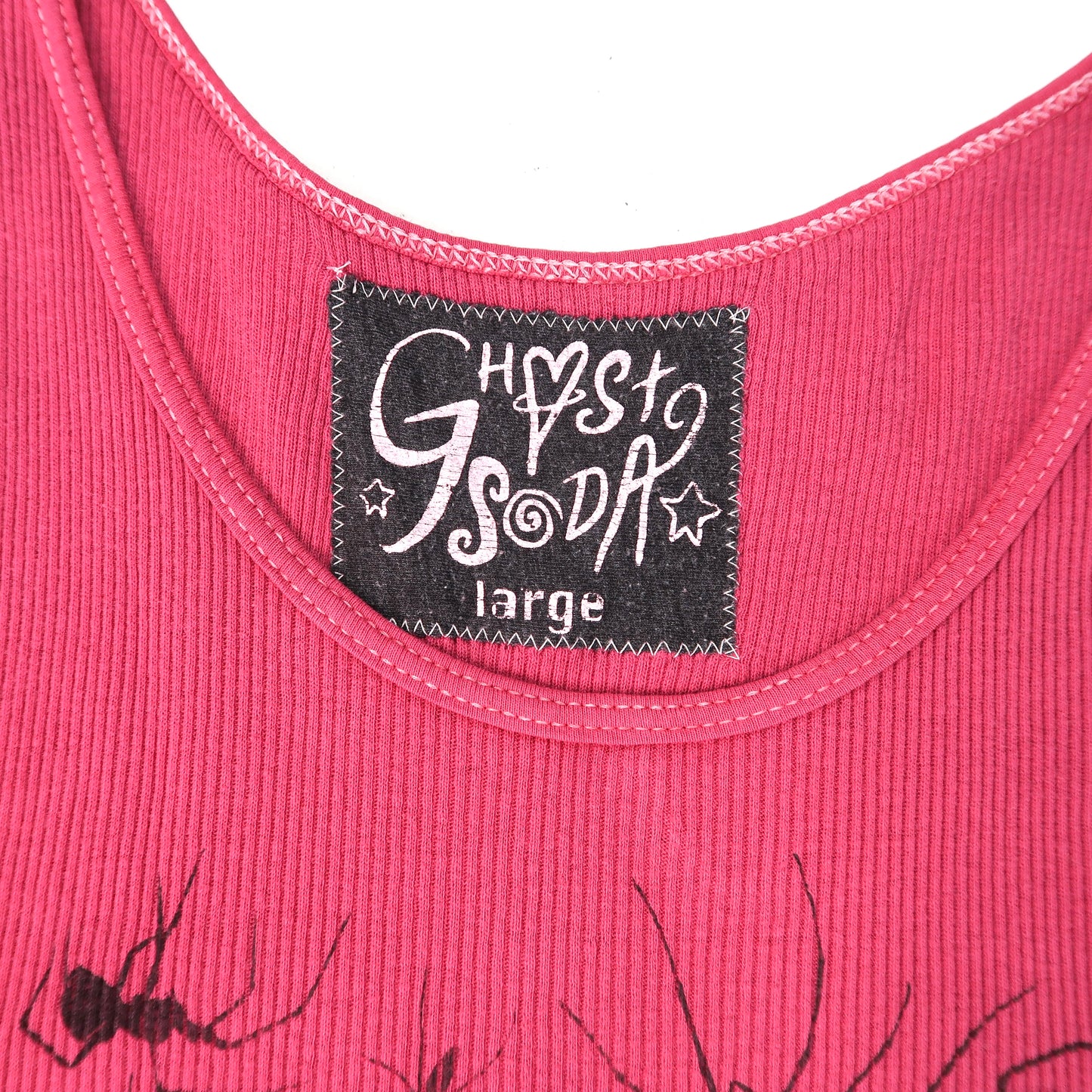 "I Love Spiders" Magenta Ribbed Tank - Large