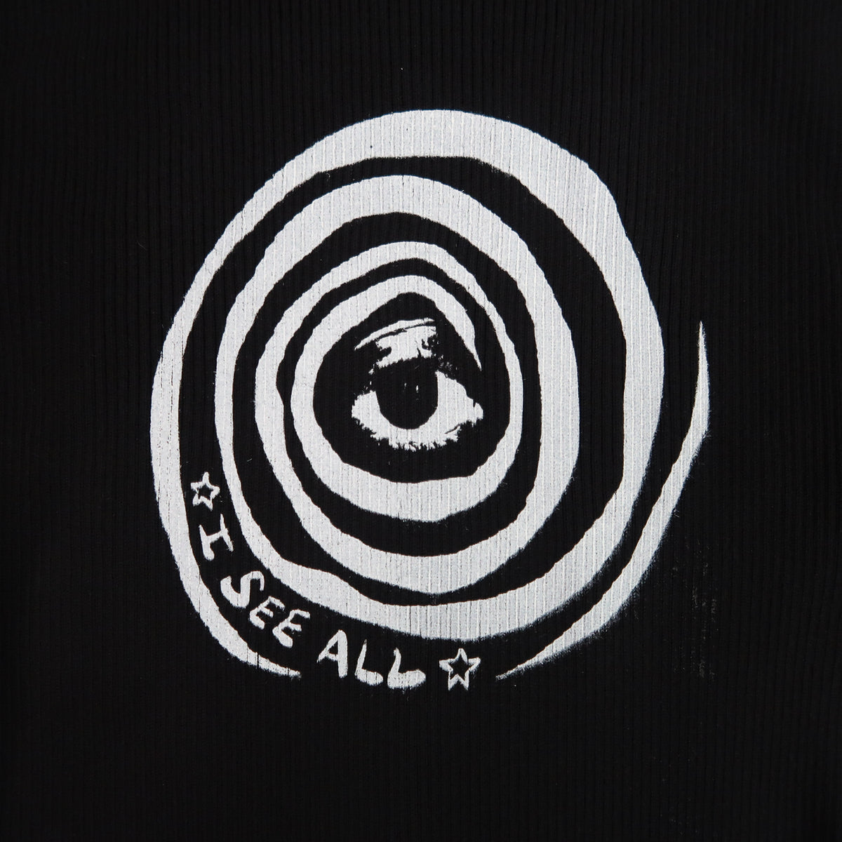 "I See All" (Eye Spiral) Black Turtleneck - Medium