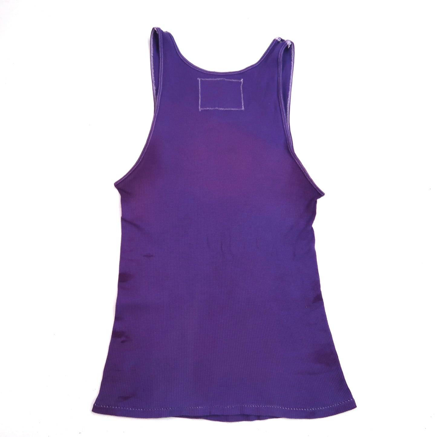 "Patches the Dog" Purple Ribbed Tank - Large