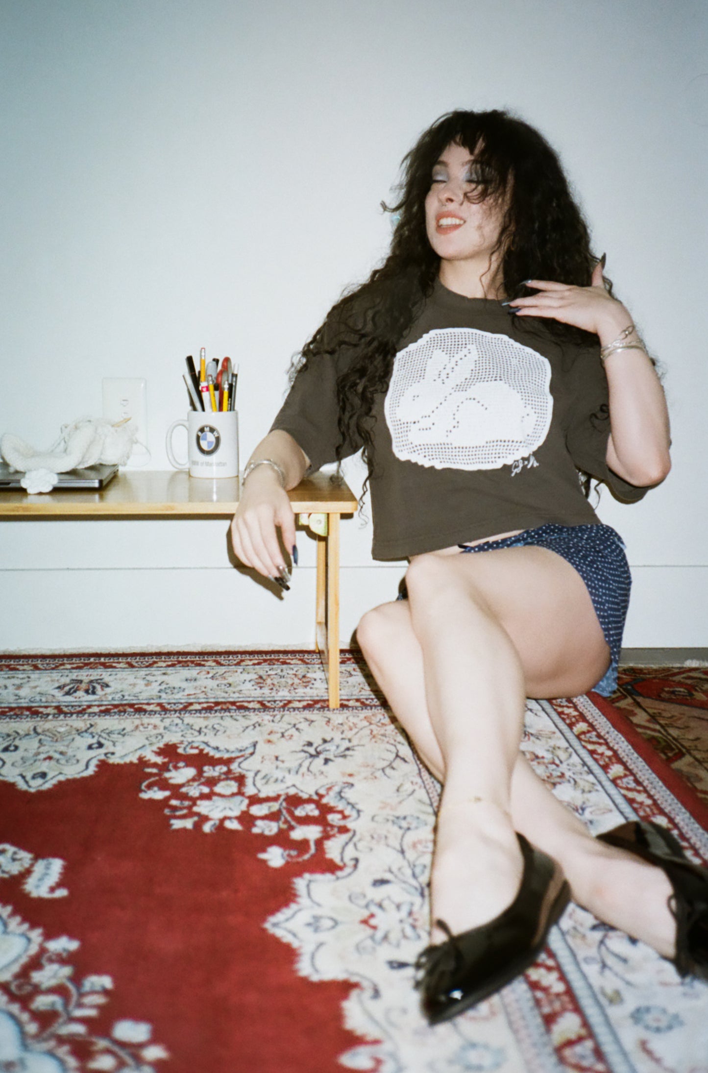 "Bunny Doily" Crop Top - Jamie Lerner x Ghost Soda Collab