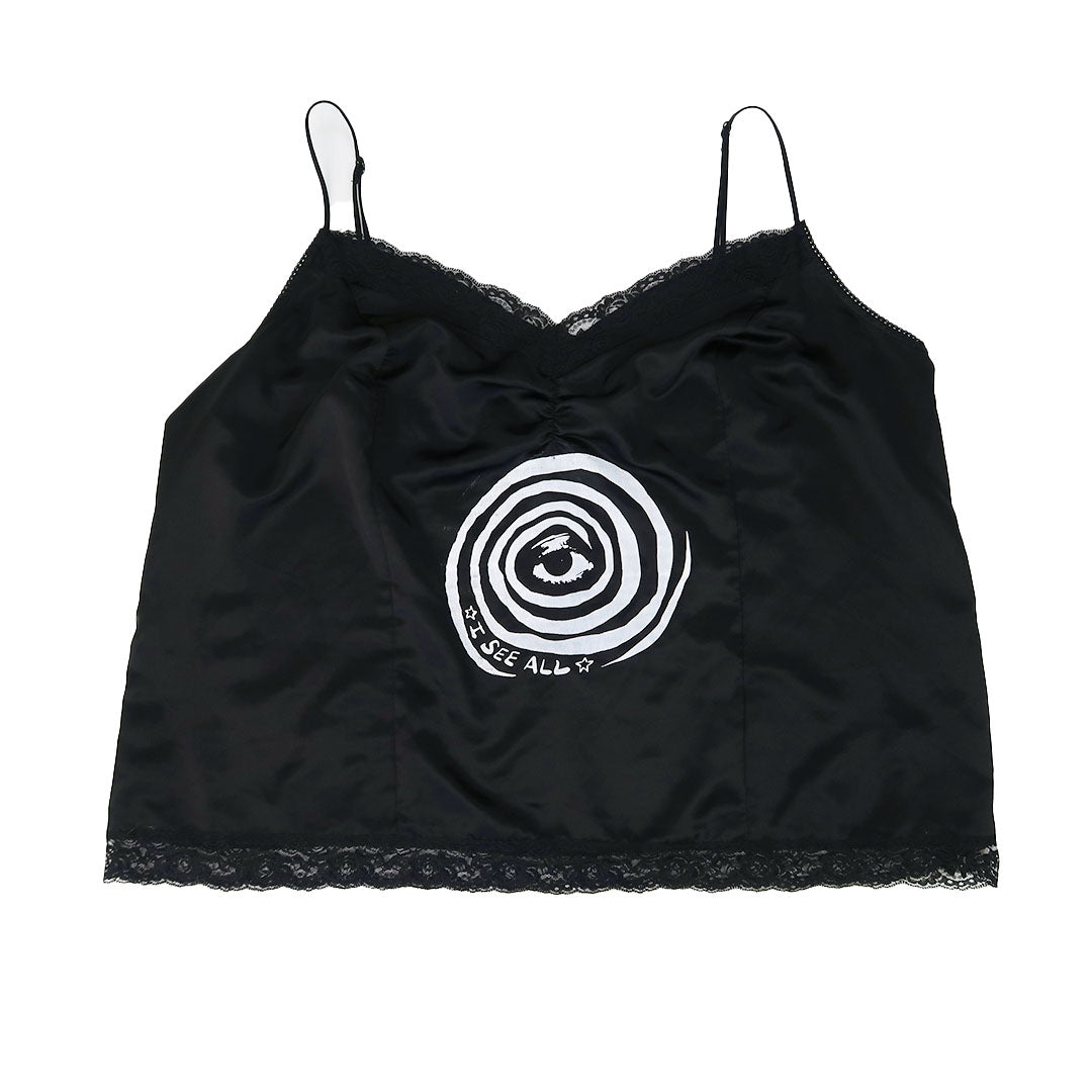 "I See All (Eye Spiral)" Black Lace Tank - XL
