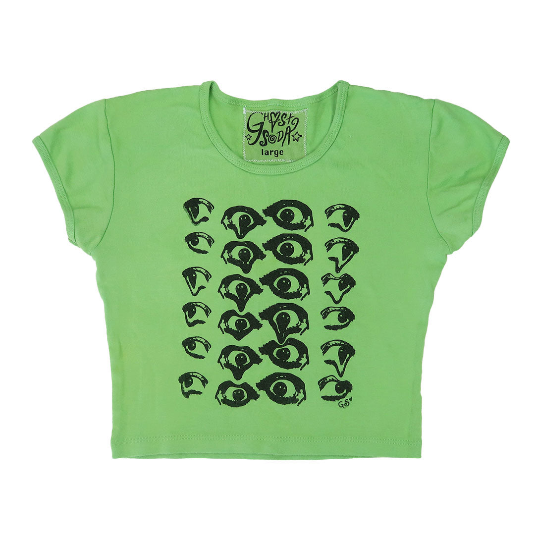 "Melted Visions" Apple Green Baby Tee - Large