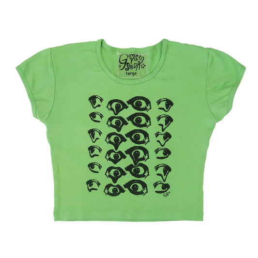 "Melted Visions" Apple Green Baby Tee - Large