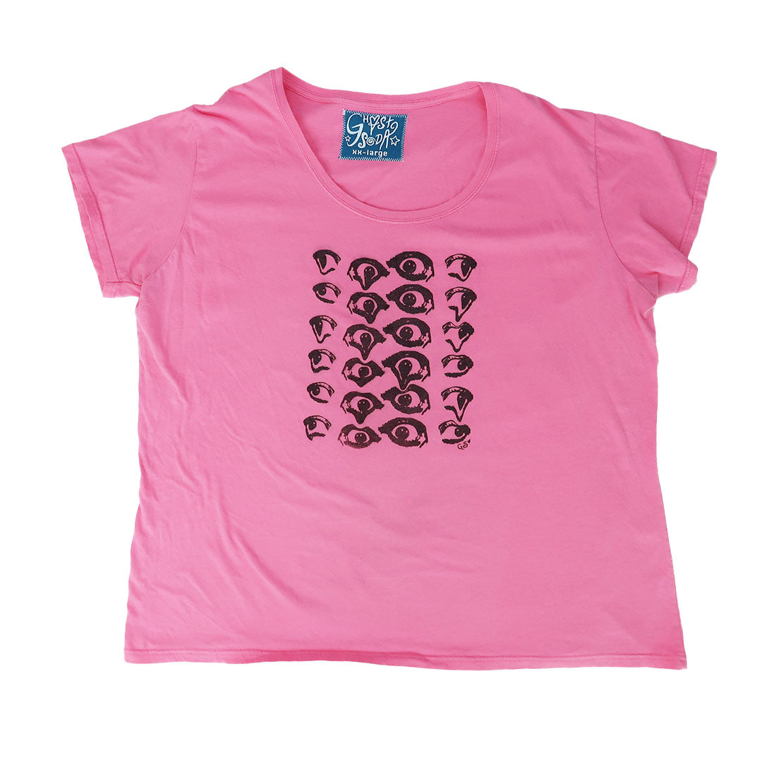 "Melted Visions" Pink Scoopneck Shirt - XXL