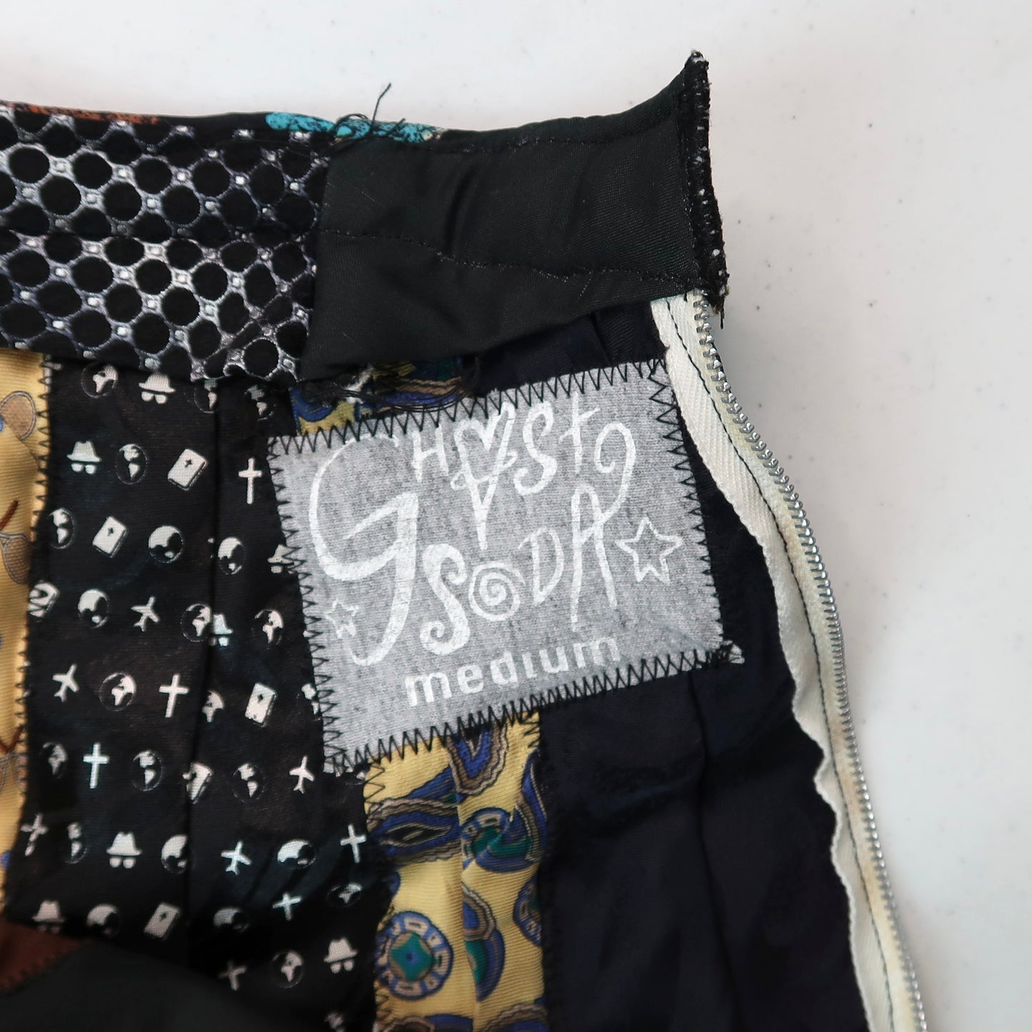 “On a Mission from God” Upcycled Necktie Skirt - Medium