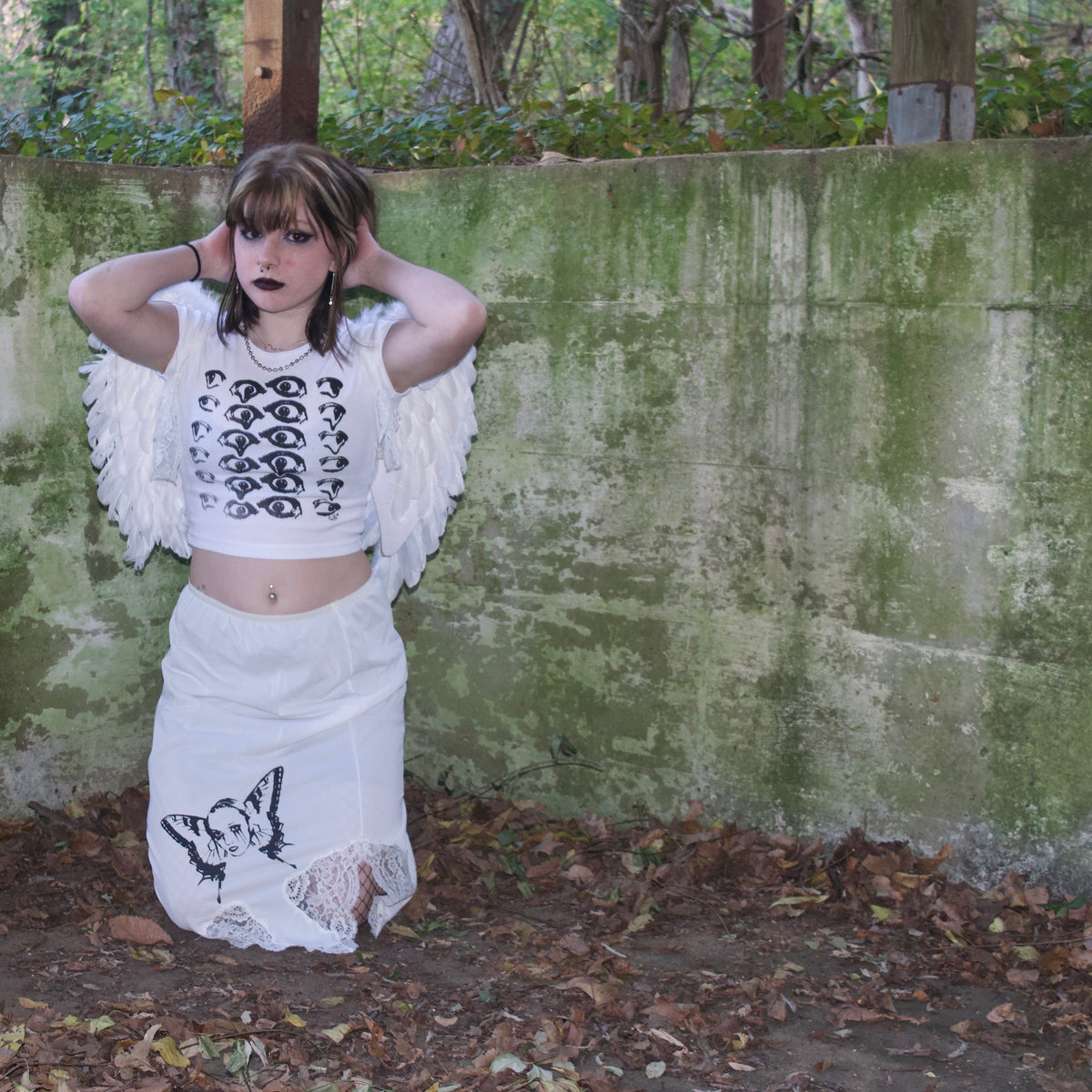 "Melted Visions" White Baby Tee