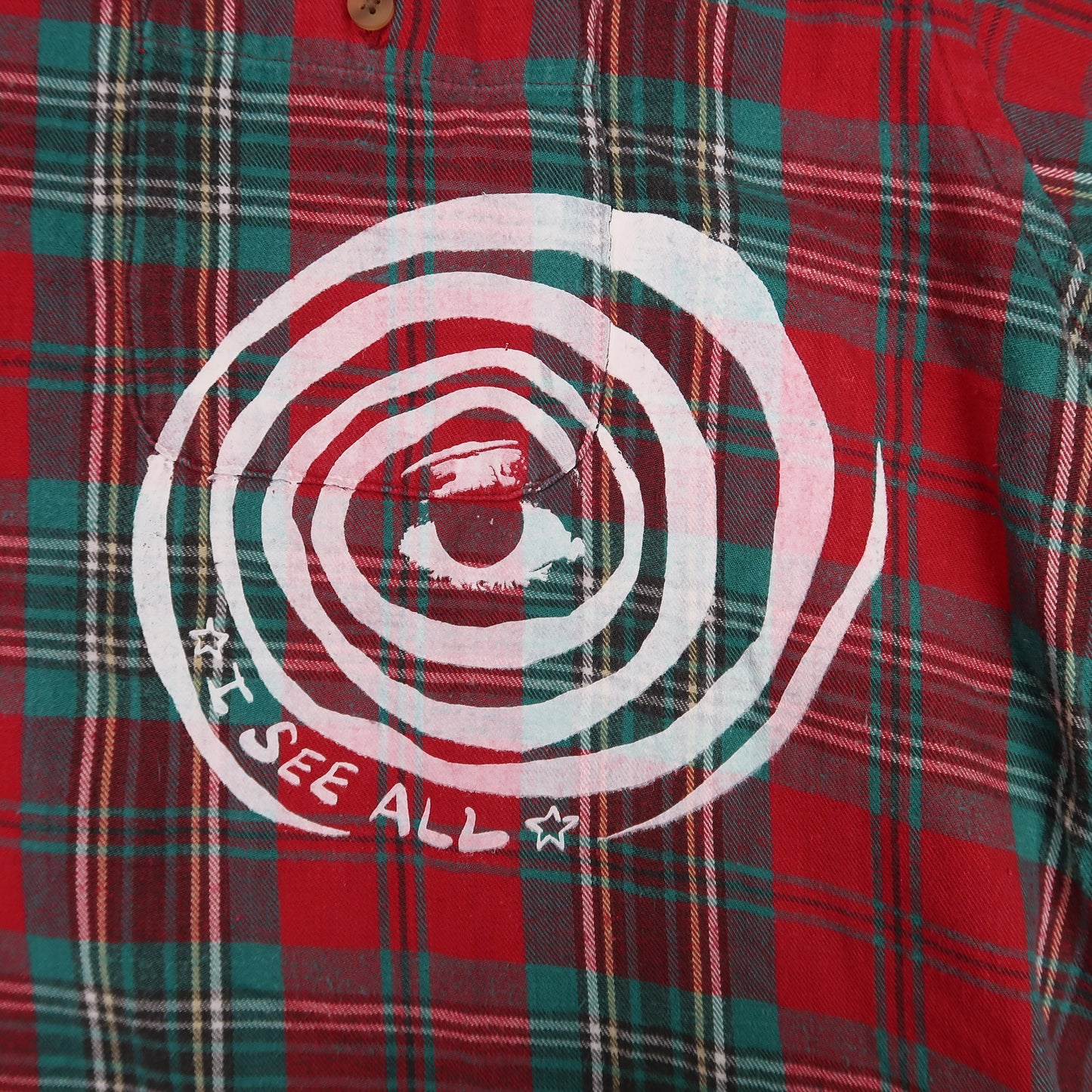 "I See All" (Eye Spiral) Red Flannel - XL