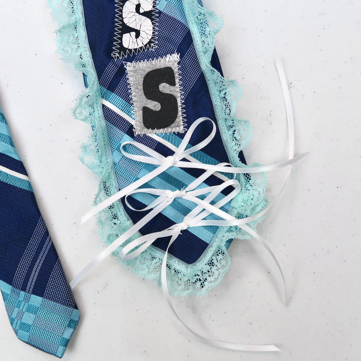 1OF1 “Hopeless” Blue Patchwork Tie