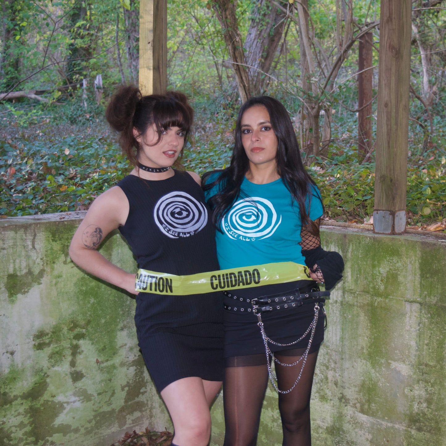 "I See All" (Eye Spiral) Teal Baby Tee