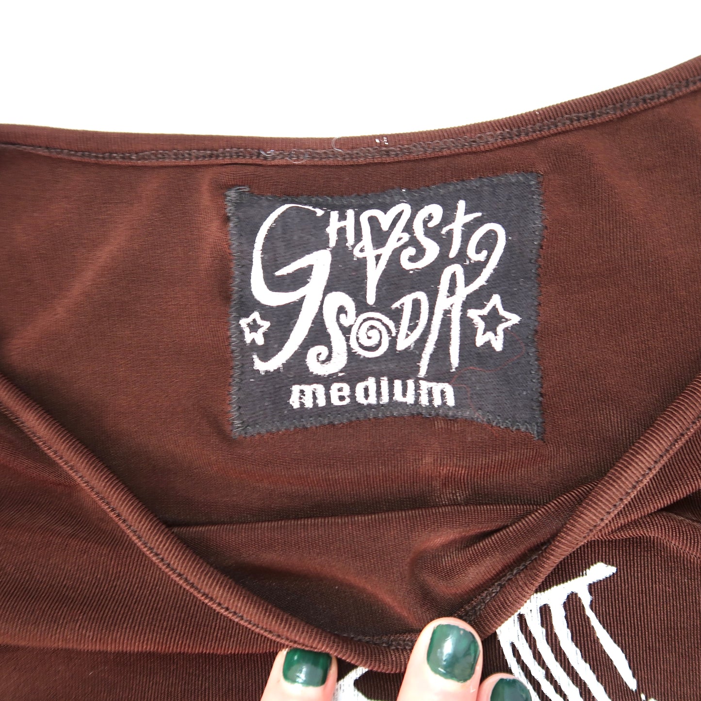 "Cobweb Club" Chocolate Brown Top - Medium