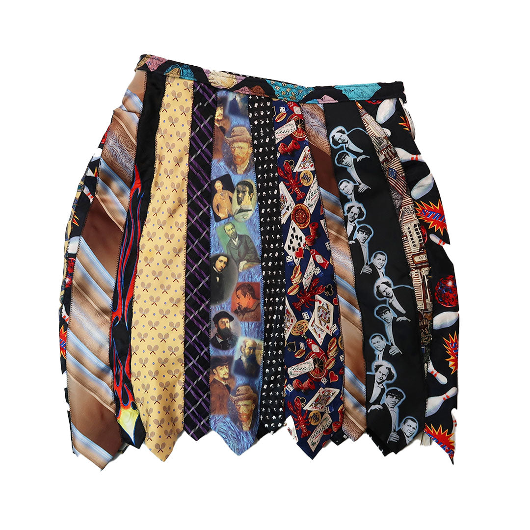 “On a Mission from God” Upcycled Necktie Skirt - Medium