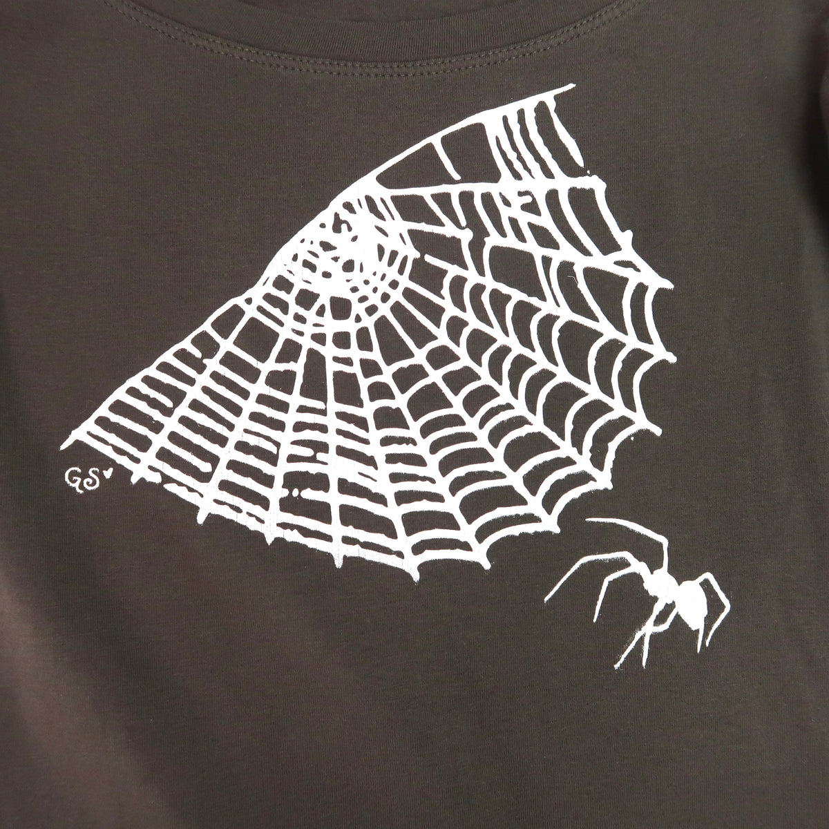 "Cobweb Club" Gray Half Sleeve Top - Small