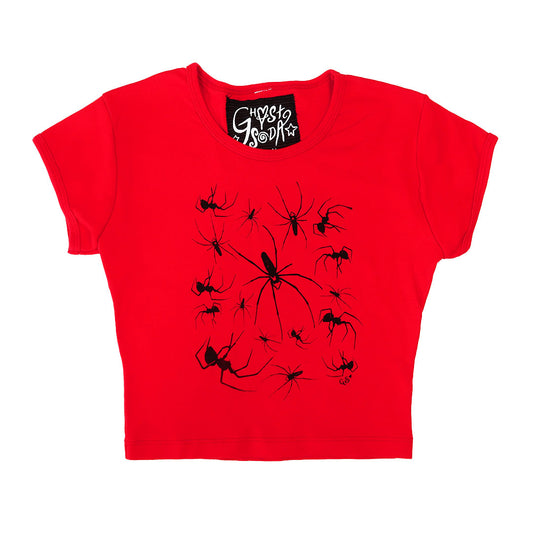 "I Love Spiders" Red Baby Tee