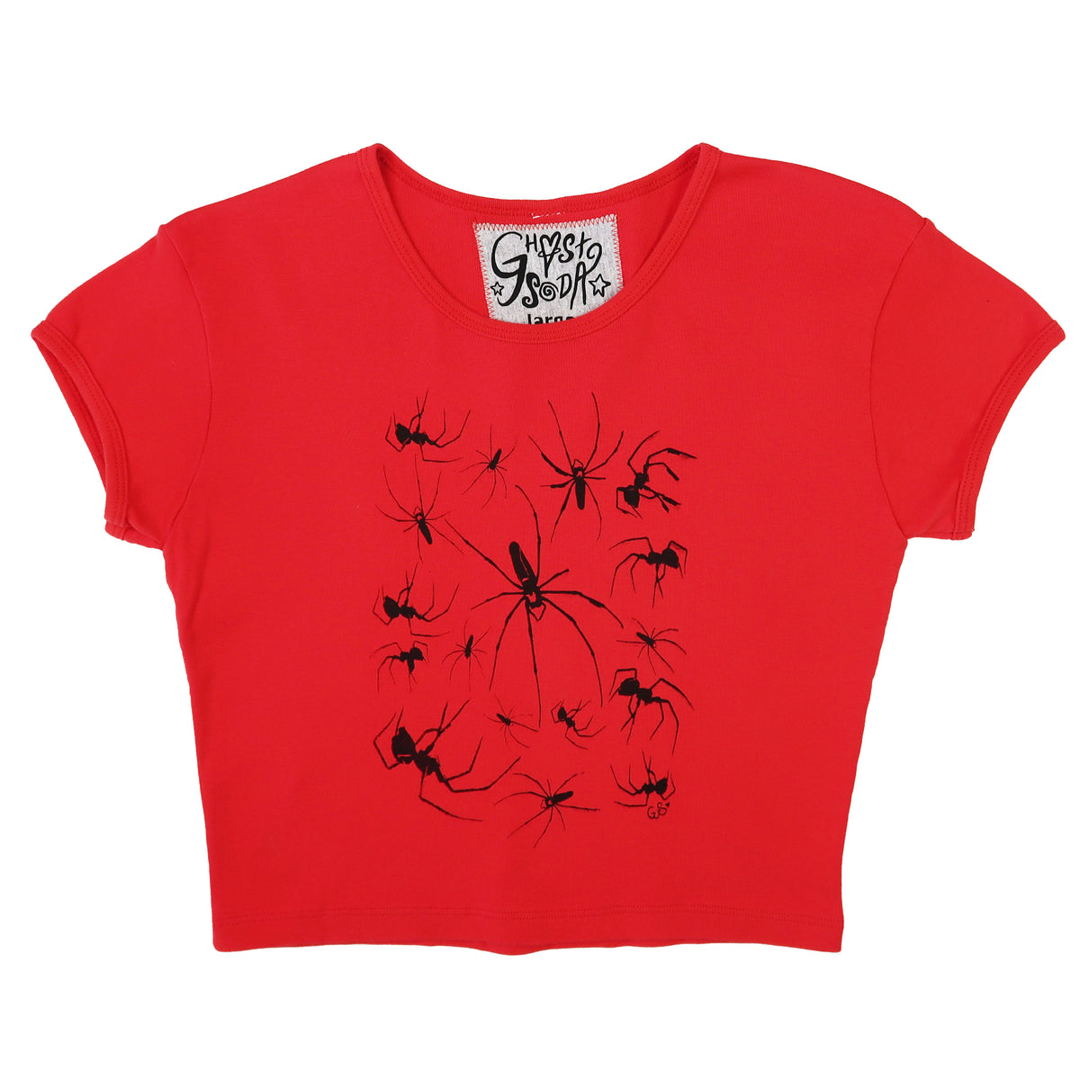 "I Love Spiders" Red Baby Tee - Large