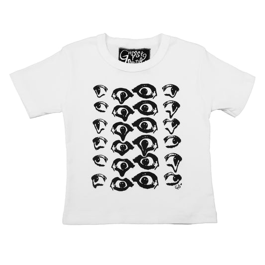 MISPRINT "Melted Visions" Crop Top in White