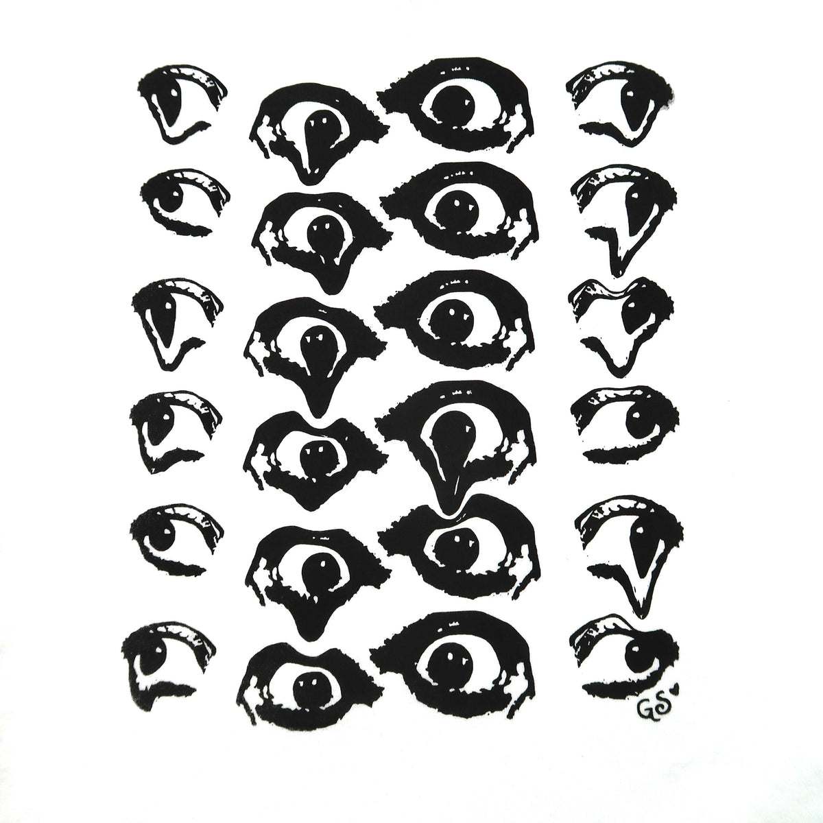 (MISPRINTS) "Melted Visions" Baby Tee in White