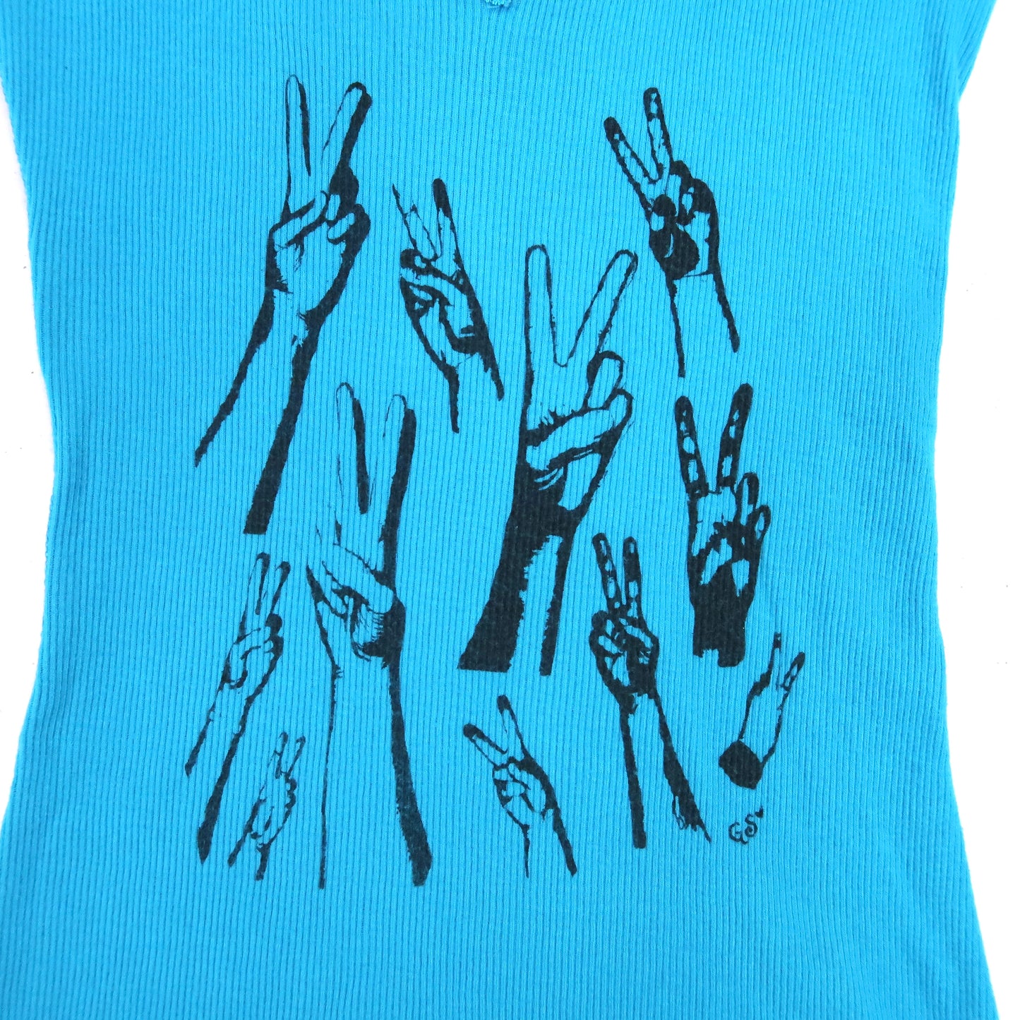 "Peacekeeper" Lace Blue Tank Top - Small