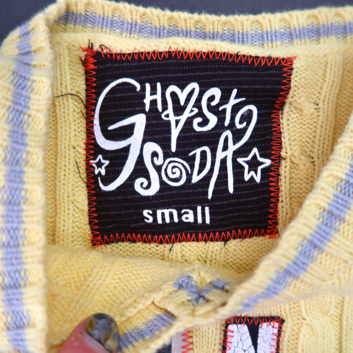 "Pain is Far Away" Patchwork Sweater Vest - Small