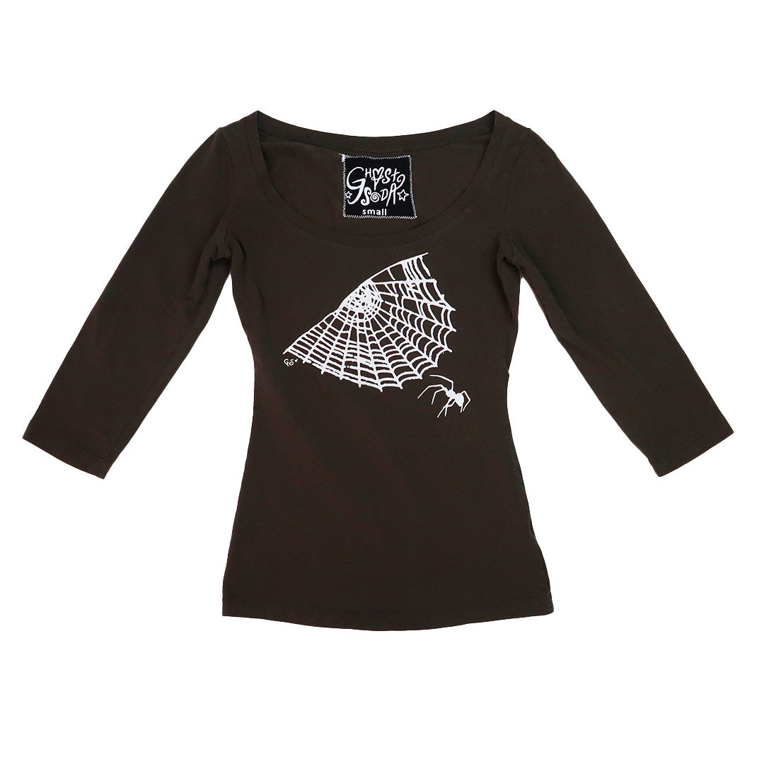 "Cobweb Club" Gray Half Sleeve Top - Small